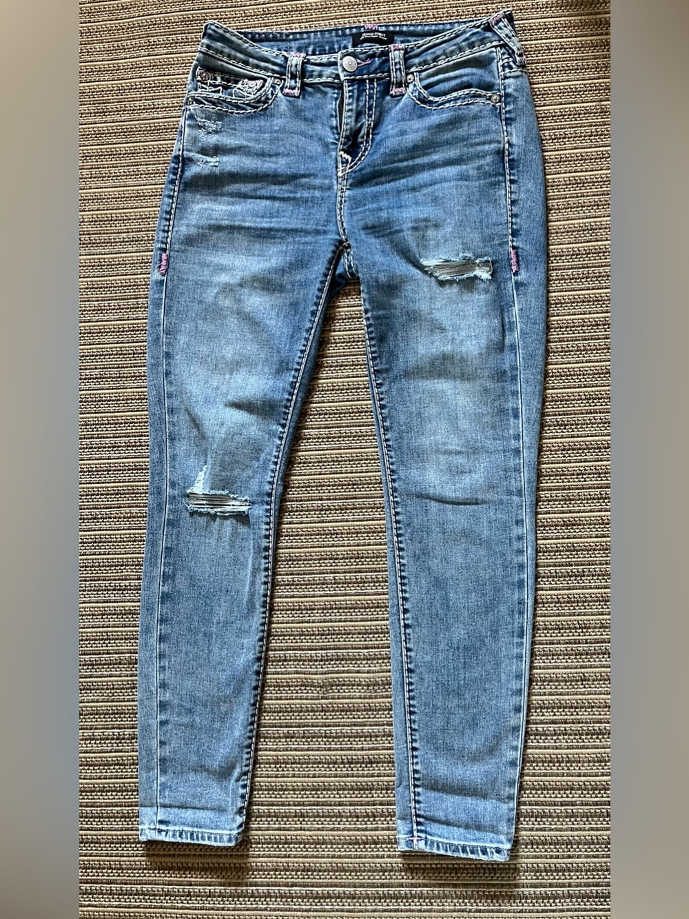 True Religion Women’s Distressed Blue Skinny Jeans